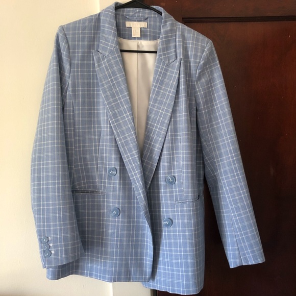 h&m checked blazer